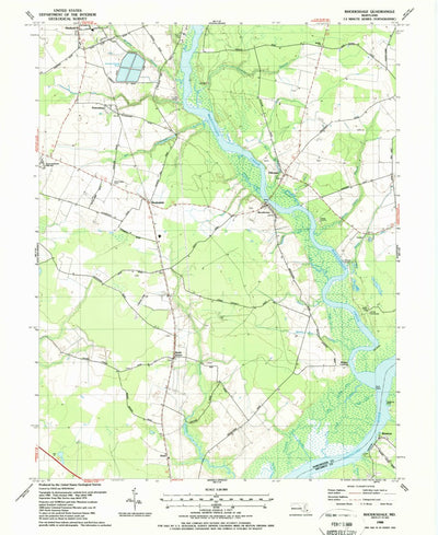 United States Geological Survey Rhodesdale, MD (1988, 24000-Scale) digital map
