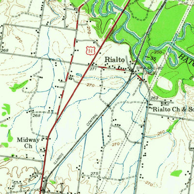 United States Geological Survey Rialto, TN (1961, 62500-Scale) digital map