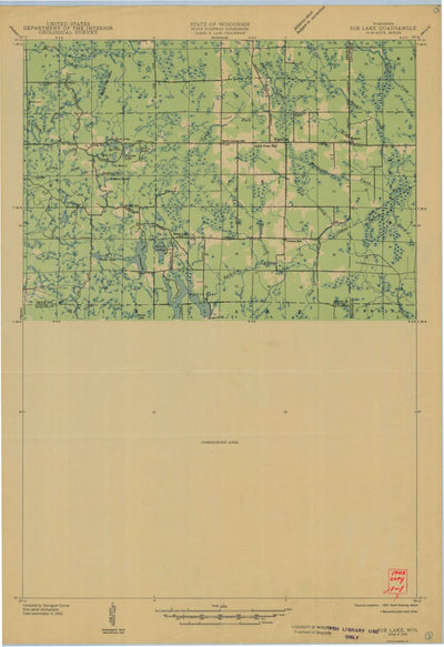 United States Geological Survey Rib Lake, WI (1945, 48000-Scale) digital map