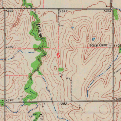 United States Geological Survey Rice, KS (1965, 24000-Scale) digital map