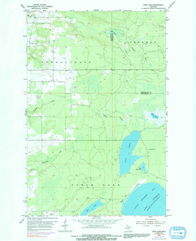 United States Geological Survey Rice Lake, MI (1954, 24000-Scale) digital map