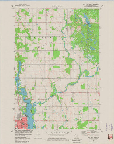 United States Geological Survey Rice Lake North, WI (1981, 24000-Scale) digital map
