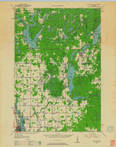 United States Geological Survey Rice Lake, WI (1949, 48000-Scale) digital map