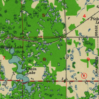United States Geological Survey Rice Lake, WI (1949, 48000-Scale) digital map