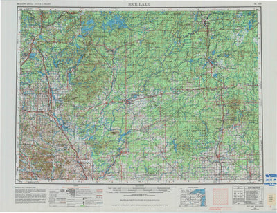 United States Geological Survey Rice Lake, WI (1953, 250000-Scale) digital map