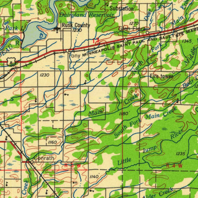United States Geological Survey Rice Lake, WI (1959, 250000-Scale) digital map