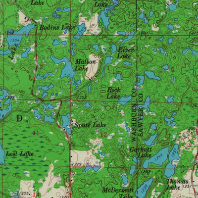 United States Geological Survey Rice Lake, WI (1965, 62500-Scale) digital map