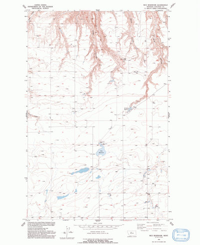 United States Geological Survey Rice Reservoir, MT (1954, 24000-Scale) digital map