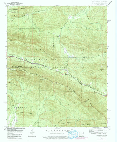 United States Geological Survey Rich Mountain, AR (1958, 24000-Scale) digital map