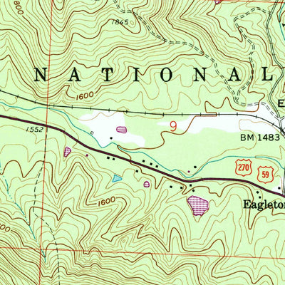 United States Geological Survey Rich Mountain, AR (1958, 24000-Scale) digital map