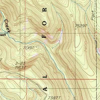 United States Geological Survey Richards Creek, MT-WY (1986, 24000-Scale) digital map