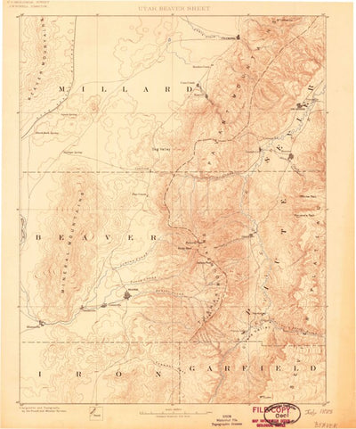 United States Geological Survey Richfield E, UT (1885, 250000-Scale) digital map