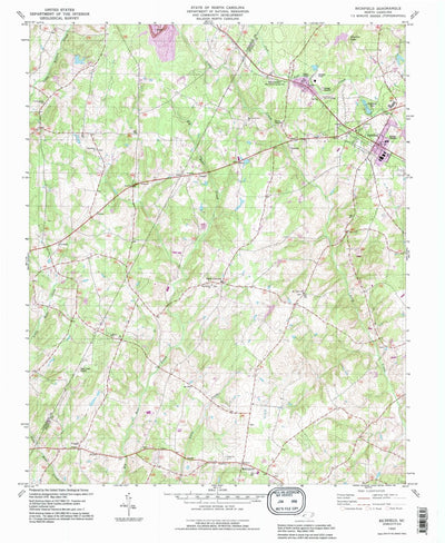 United States Geological Survey Richfield, NC (1993, 24000-Scale) digital map