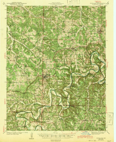 United States Geological Survey Richland, MO (1943, 62500-Scale) digital map