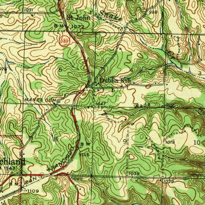 United States Geological Survey Richland, MO (1943, 62500-Scale) digital map