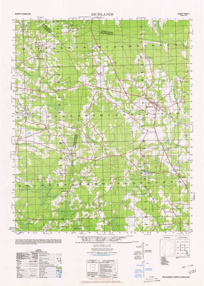 United States Geological Survey Richlands, NC (1980, 62500-Scale) digital map