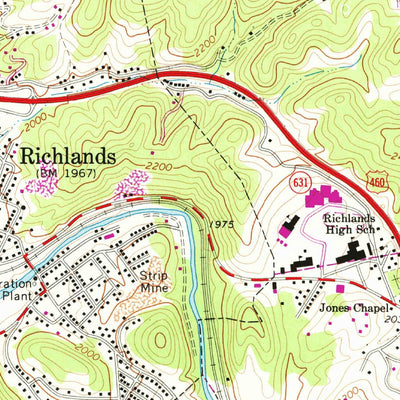 United States Geological Survey Richlands, VA (1968, 24000-Scale) digital map