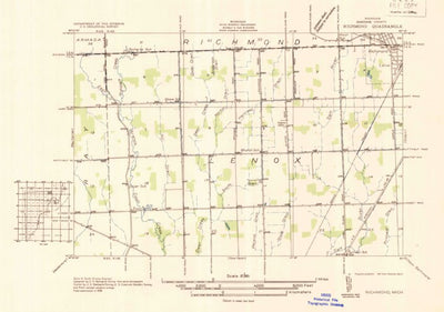 United States Geological Survey Richmond, MI (1936, 31680-Scale) digital map