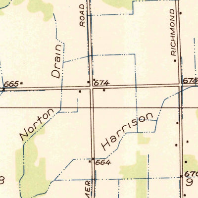 United States Geological Survey Richmond, MI (1936, 31680-Scale) digital map