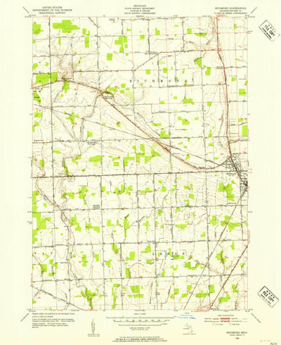 United States Geological Survey Richmond, MI (1952, 24000-Scale) digital map
