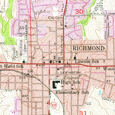 United States Geological Survey Richmond, MO (1957, 24000-Scale) digital map