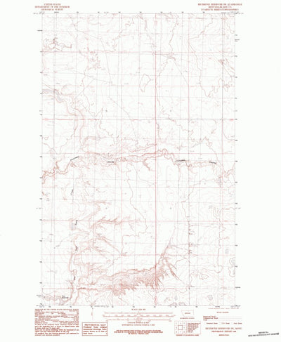 United States Geological Survey Richmond Reservoir SW, MT (1984, 24000-Scale) digital map