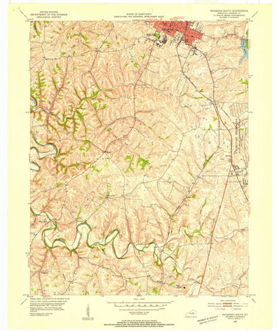 United States Geological Survey Richmond South, KY (1953, 24000-Scale) digital map