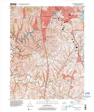 United States Geological Survey Richmond South, KY (1997, 24000-Scale) digital map