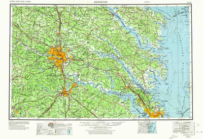 United States Geological Survey Richmond, VA-MD (1943, 250000-Scale) digital map