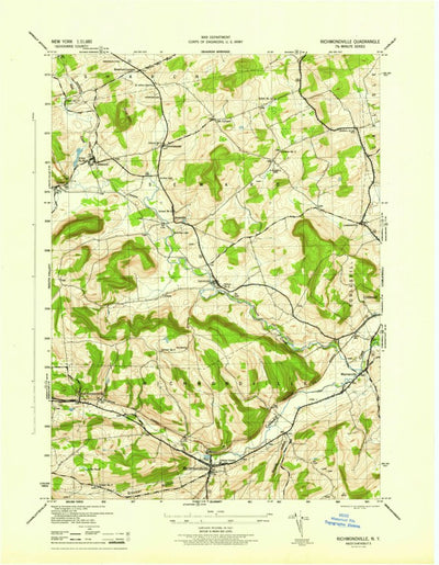 United States Geological Survey Richmondville, NY (1945, 31680-Scale) digital map