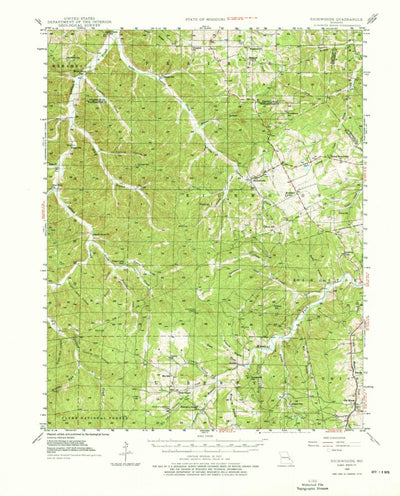 United States Geological Survey Richwoods, MO (1946, 62500-Scale) digital map