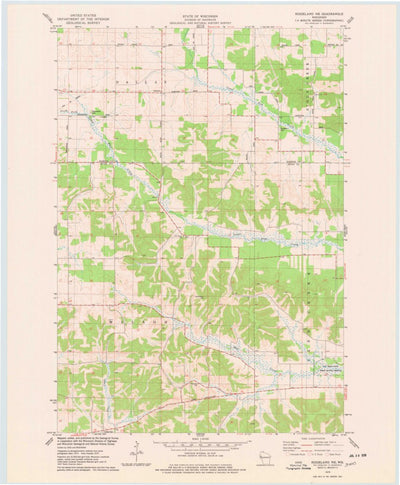 United States Geological Survey Ridgeland NE, WI (1975, 24000-Scale) digital map