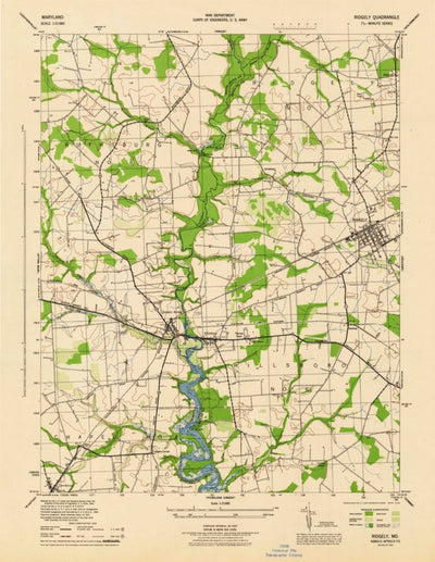 United States Geological Survey Ridgely, MD (1944, 31680-Scale) digital map