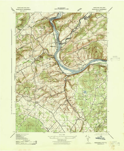 United States Geological Survey Riegelsville, PA-NJ (1943, 31680-Scale) digital map