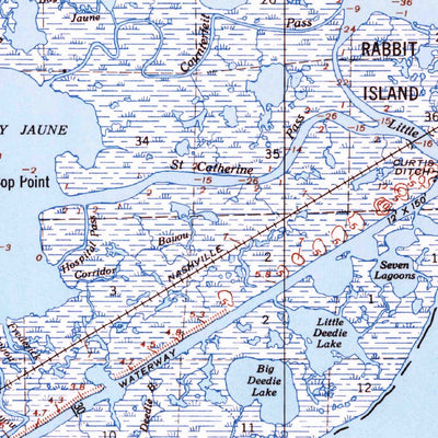 United States Geological Survey Rigolets, LA-MS (1956, 62500-Scale) digital map