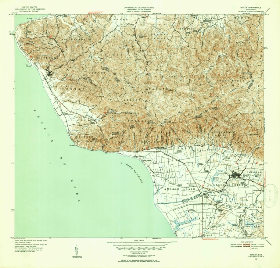 Rincon, PR (1949, 30000-Scale) Map by United States Geological Survey ...