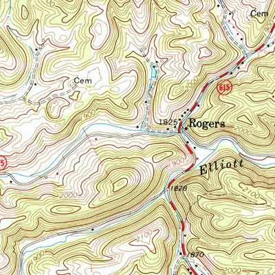 United States Geological Survey Riner, VA (1965, 24000-Scale) digital map