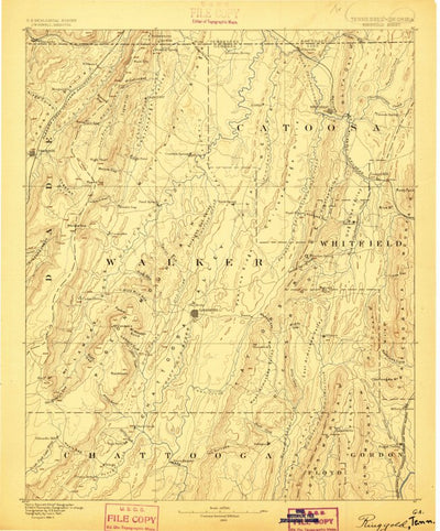United States Geological Survey Ringgold, GA-TN (1886, 125000-Scale) digital map