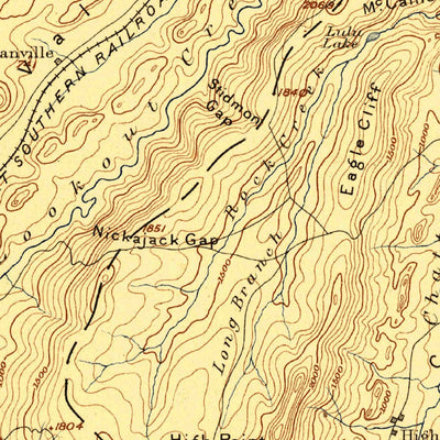 United States Geological Survey Ringgold, GA-TN (1886, 125000-Scale) digital map