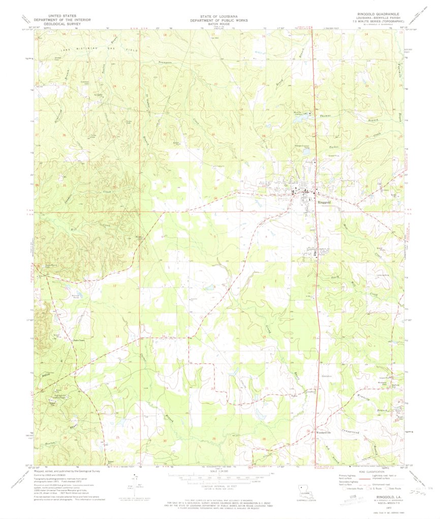 Ringgold, LA (1972, 24000Scale) Map by United States Geological Survey