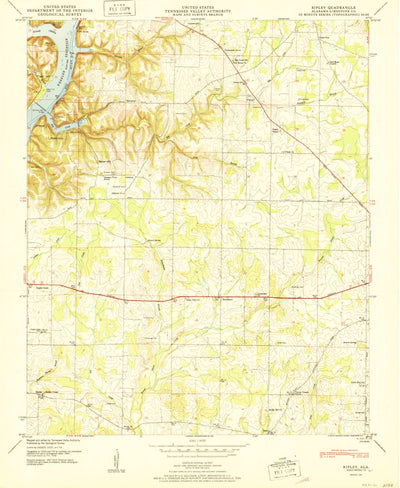 United States Geological Survey Ripley, AL (1951, 24000-Scale) digital map