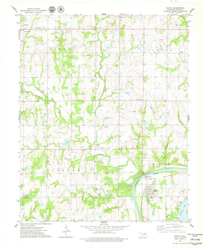 United States Geological Survey Ripley, OK (1975, 24000-Scale) digital map