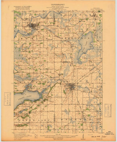 United States Geological Survey Ripon, WI (1918, 62500-Scale) digital map
