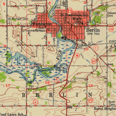 United States Geological Survey Ripon, WI (1956, 62500-Scale) digital map