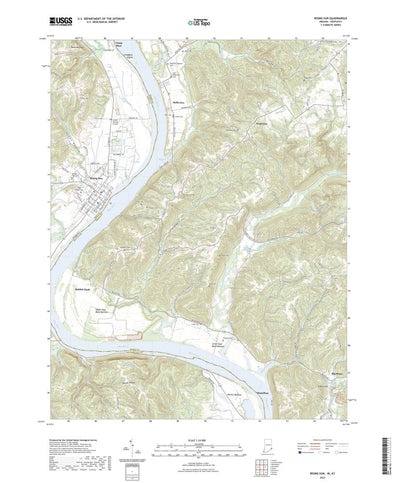 United States Geological Survey Rising Sun, IN (2022, 24000-Scale) digital map