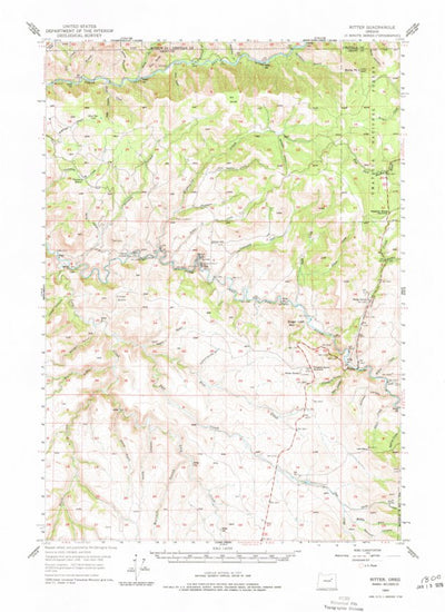 United States Geological Survey Ritter, OR (1950, 62500-Scale) digital map