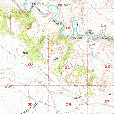 United States Geological Survey Ritter, OR (1950, 62500-Scale) digital map
