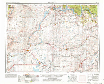 United States Geological Survey Ritzville, WA (1953, 250000-Scale) digital map