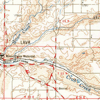 United States Geological Survey Ritzville, WA (1965, 250000-Scale) digital map