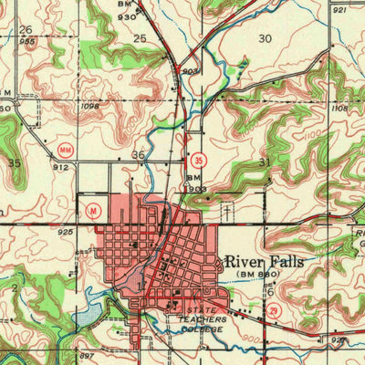 United States Geological Survey River Falls, WI (1946, 62500-Scale) digital map